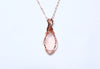 粉晶零棱項鏈|14K注金|玫瑰金色