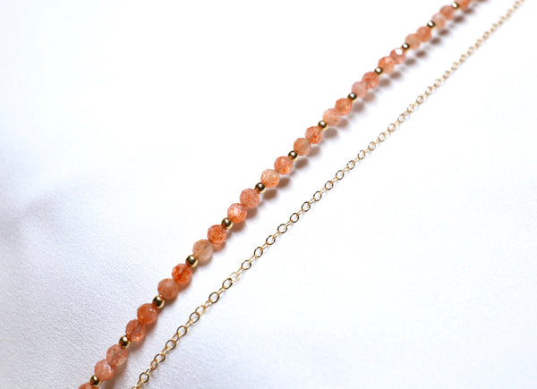 金太陽石點·綴雙鏈手鏈|14K注金|金色