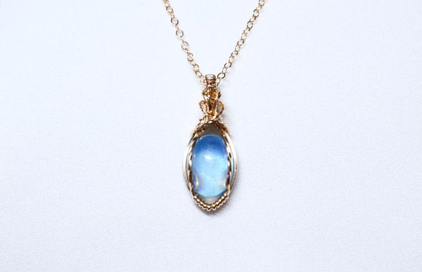 海藍寶交織水滴項鏈|14K注金|金色