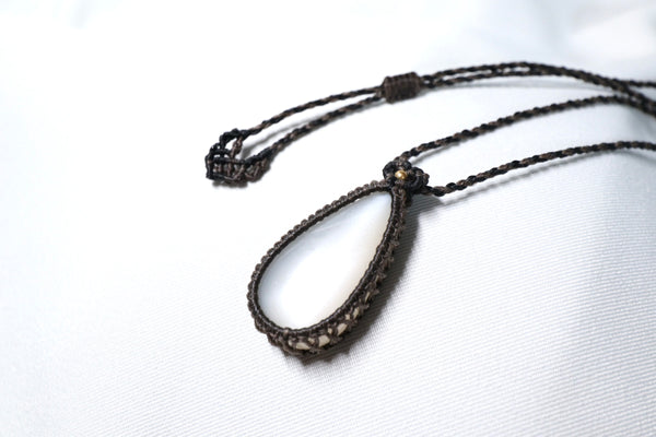 白月光石蠟線編織頸繩|啡色