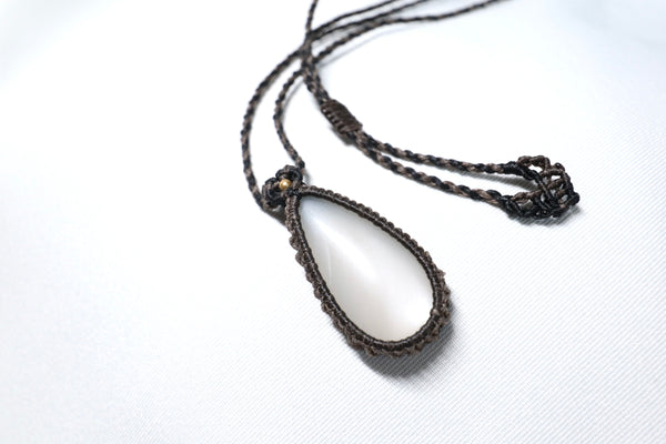 白月光石蠟線編織頸繩|啡色