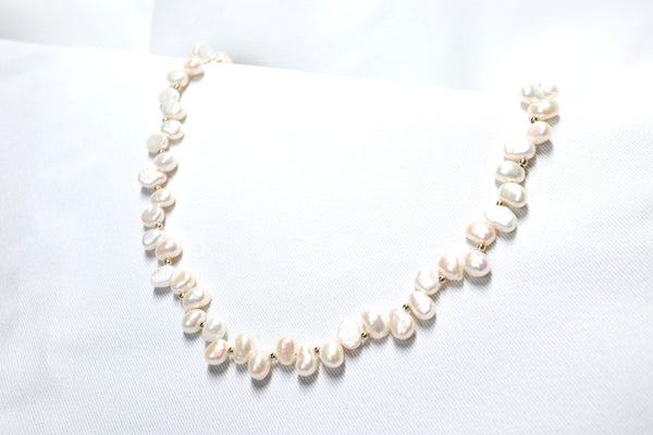 巴洛克Z珍珠點.綴頸鏈|14K注金|金色