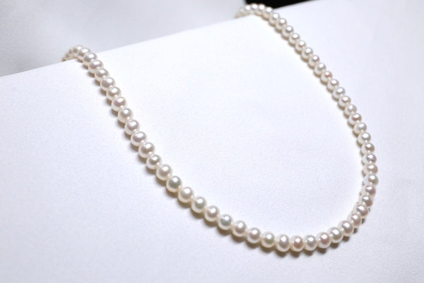 高品質正圓珍珠頸鏈|14K注金|金色