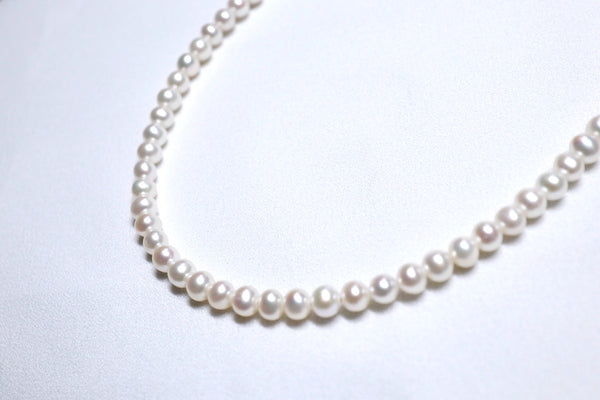 高品質正圓珍珠頸鏈|14K注金|金色