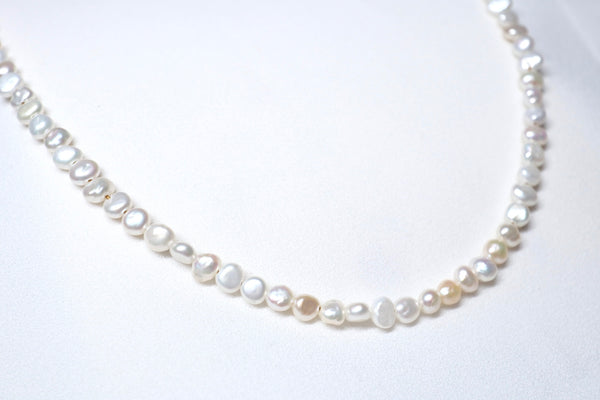 迷你巴洛克珍珠頸鏈|14K注金|金色