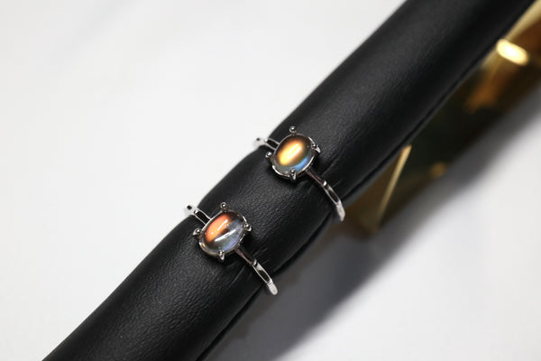 Moonstoneholic極品彩光月亮石竹子戒指|925純銀