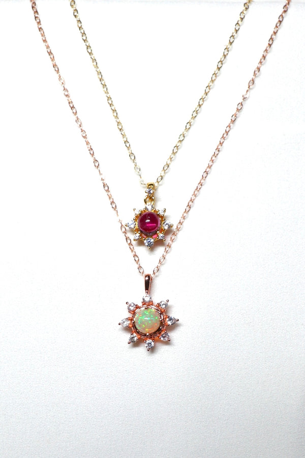 正圓澳寶蛋白石磁扣頸鏈|玫瑰金色