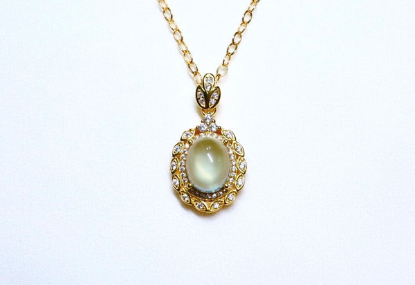 高品質葡萄石磁扣粗頸鏈|金色