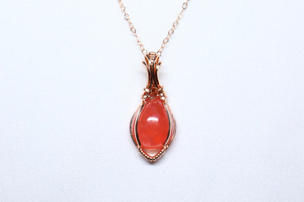 極品紅紋石零棱磁扣頸鏈|14K注金|玫瑰金