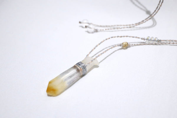 芒果晶幼蠟綫頸繩|銀色X粉紅色