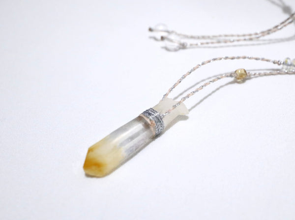 芒果晶幼蠟綫頸繩|銀色X粉紅色