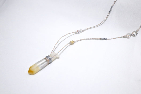 芒果晶幼蠟綫頸繩|銀色X粉紅色