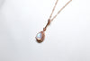 一水滴月亮石磁扣頸鏈|玫瑰金色