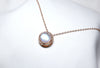 強光月亮石團圓項鏈|14K注金|玫瑰金