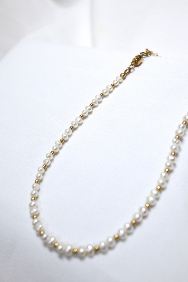 強光珍珠點·綴頸鏈|14K注金|金色