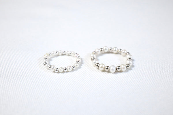 蛋圓點·綴珍珠戒指|925純銀