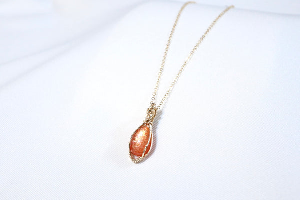 極品金太陽石項鏈|14K注金|金色