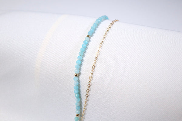 天河石雙鏈手鏈|14K注金|金色