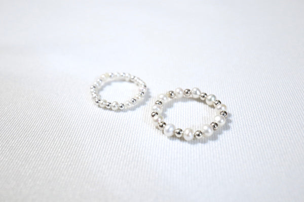 蛋圓精緻點·綴珍珠戒指|925純銀