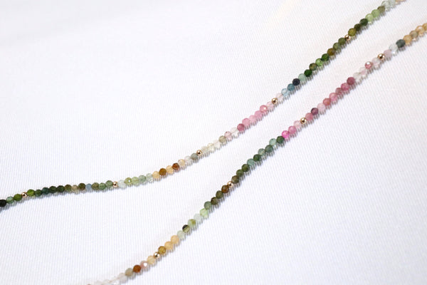 精選彩碧璽點.綴頸鏈|14K注金|金色