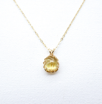 金髮晶經典編織項鏈|14K注金|金色