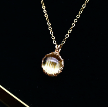 極品金鈦晶經典編織項鏈|14K注金|金色