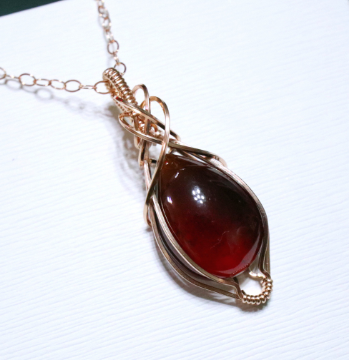 石榴石交織項鏈|14K注金|玫瑰金