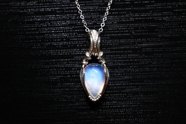 月亮石零棱項鏈|925純銀