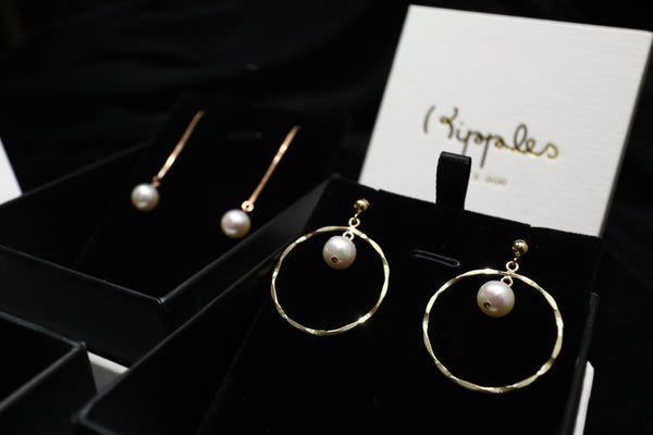 極光珍珠長耳環|14K注金