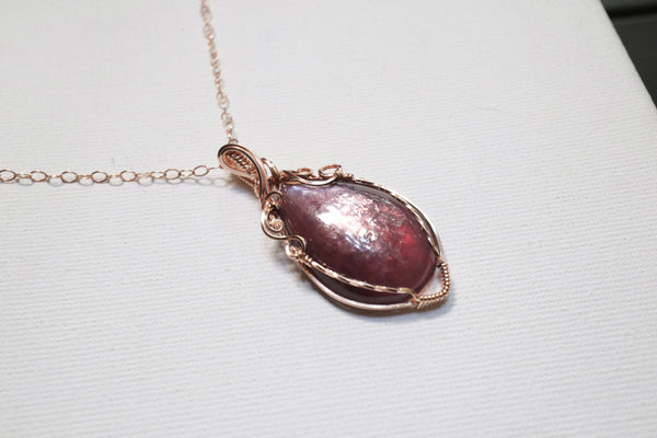 鋰雲母藤蔓項鏈|14K注金|玫瑰金