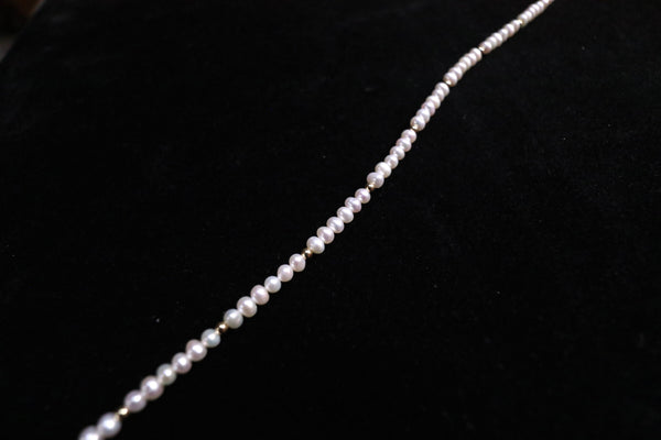 點.綴蛋圓極光珍珠頸鏈|14K注金|金色