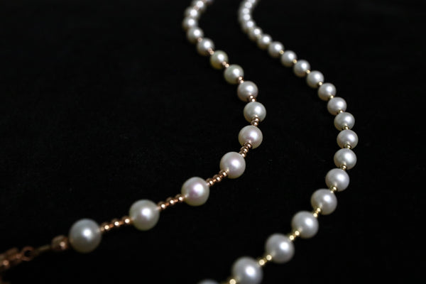 點.綴極光珍珠頸鏈|14K注金|玫瑰金色|高品質珍珠