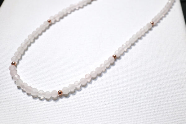 粉晶點·綴頸鏈|14K注金|玫瑰金色