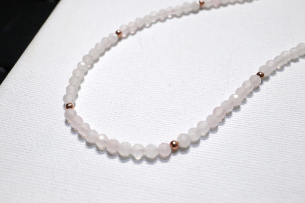 粉晶點·綴頸鏈|14K注金|玫瑰金色