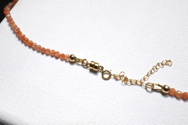 金太陽石彎月頸鏈|14K注金|金色