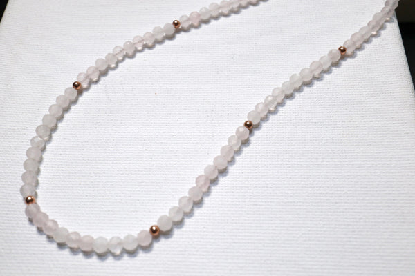 粉晶點·綴頸鏈|14K注金|玫瑰金色