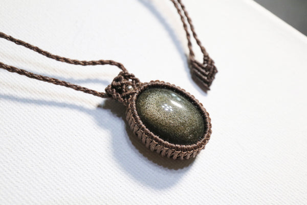 金曜石蠟線編織頸繩|啡色