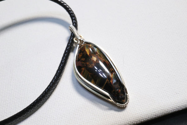 高品質金光彼德石極簡頸繩|925純銀X14K注金|黑繩