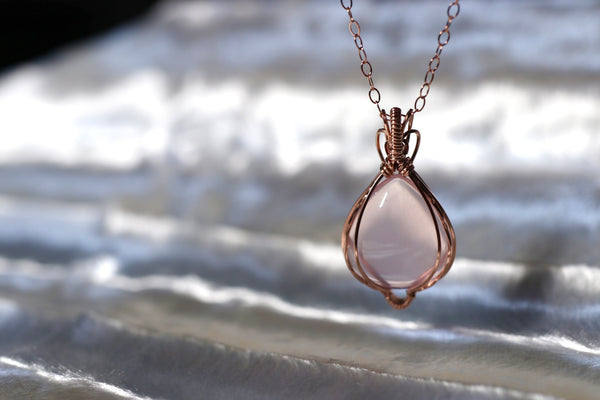 冰種粉晶女皇項鏈|14K注金|玫瑰金色