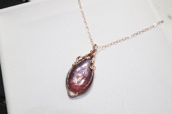 鋰雲母藤蔓項鏈|14K注金|玫瑰金