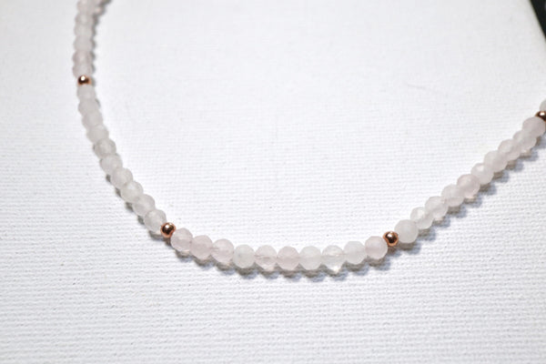 粉晶點·綴頸鏈|14K注金|玫瑰金色