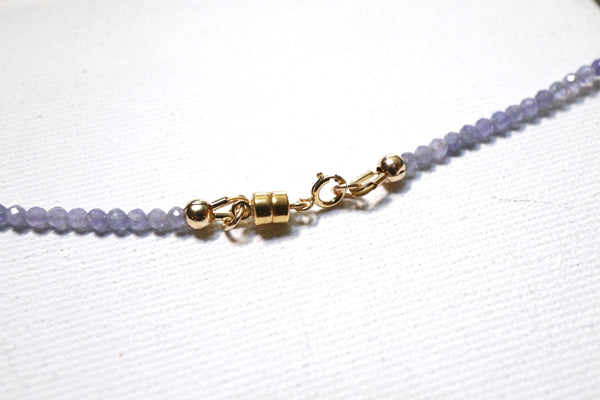 坦桑石彎月頸鏈|14K注金|金色