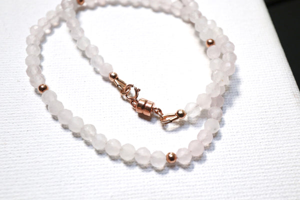 粉晶點·綴頸鏈|14K注金|玫瑰金色