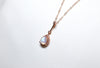 Ripples 月亮石吊墜頸鏈 14K包金 玫瑰金磁扣磁吸頸鍊