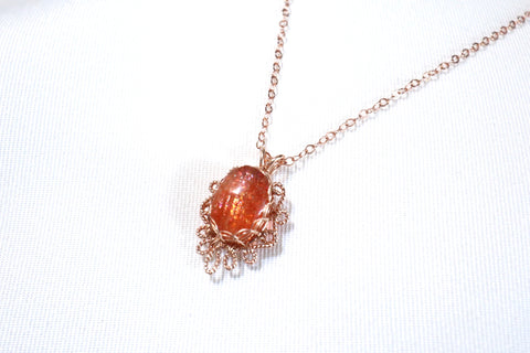 Gold Sunstone Fragrant Necklace｜14K Gold｜Rose Gold 