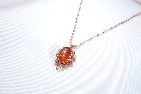 Gold Sunstone Fragrant Necklace｜14K Gold｜Rose Gold 