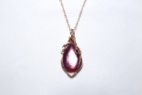 Lepidolite Vine Necklace｜14K Gold｜Rose Gold