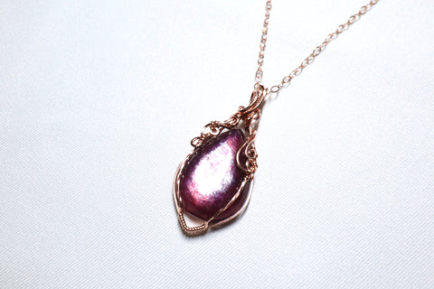 Lepidolite Vine Necklace｜14K Gold｜Rose Gold