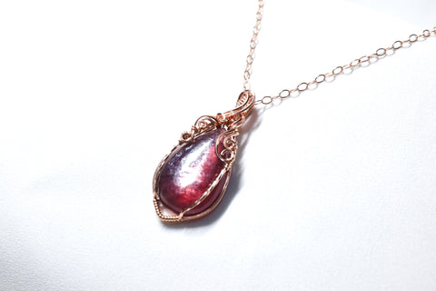 Lepidolite Vine Necklace｜14K Gold｜Rose Gold