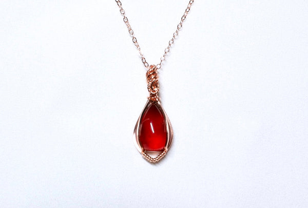 高品質石榴石項鏈｜14k注金｜金色